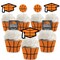 Big Dot of Happiness Grad Basketball - Cupcake Decoration - 2024 Graduation Party Cupcake Wrappers and Treat Picks Kit - Set of 24